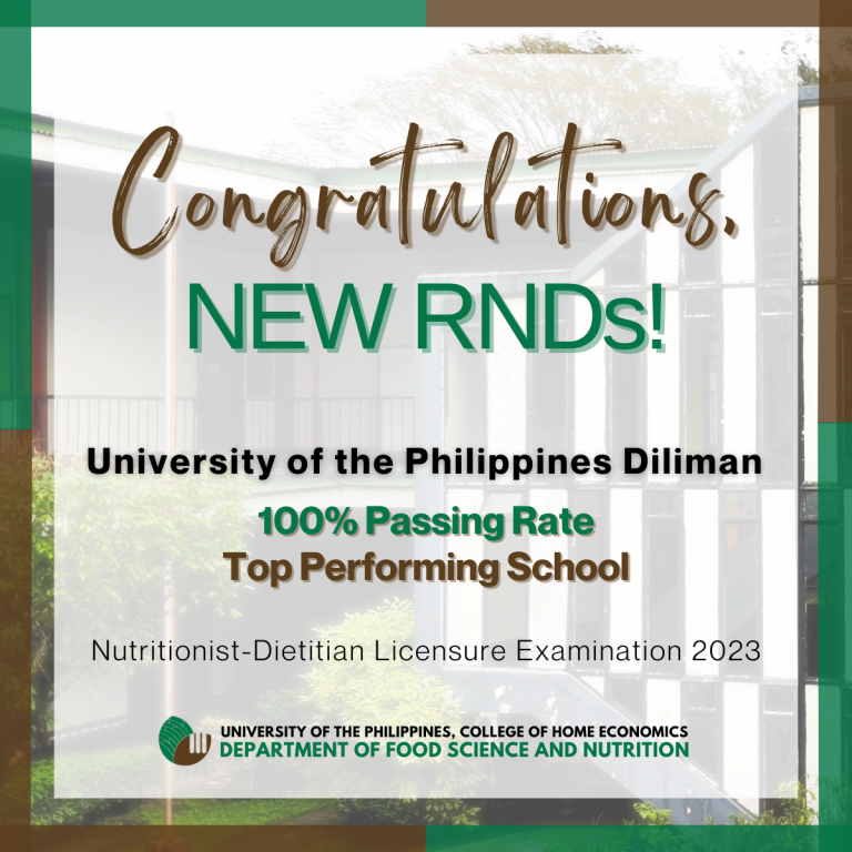 Celebrating Excellence: UP Food Science and Nutrition Alumni Triumph in 2023 Nutritionist-Dietitian with Topnotchers and 100% Passing Rate