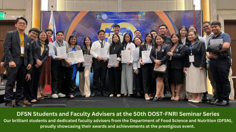 Upholding Academic Excellence in Food Science and Nutrition: DFSN Students Win at the 50th DOST-FNRI Seminar Series Undergraduate Research Competition